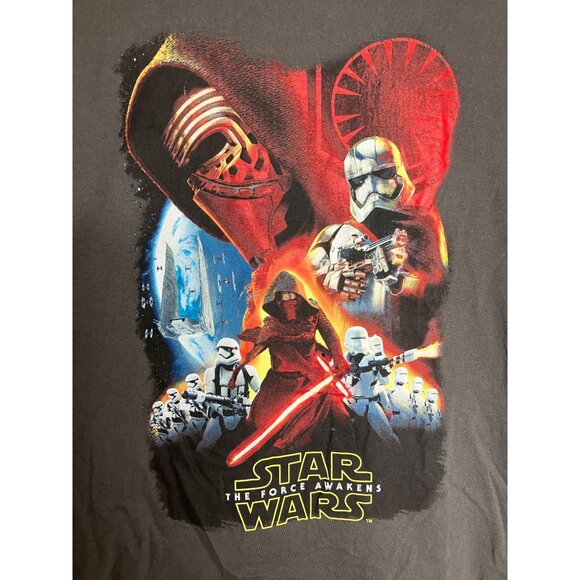 Star Wars The Force Awakens T-Shirt Men's Size Large Disney Gray FLAWED - Picture 2 of 6